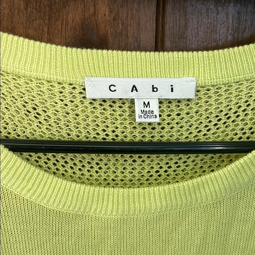 Cabi Split Back Pullover Sweater Women’s Neon Lim… - image 4